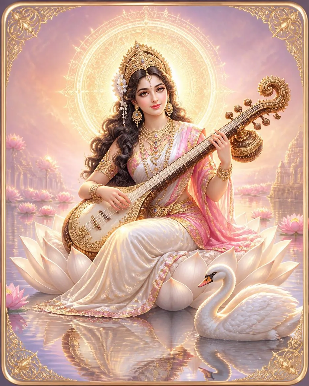 Goddess Saraswati, Hindu archetype of Clarity & Creative Voice